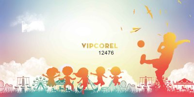 File tranh Market nền ngày Quốc Tế Thiếu Nhi 1/6 vector #26 (gốc) in backlit film