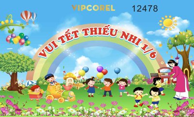 File tranh Market nền ngày Quốc Tế Thiếu Nhi 1/6 vector #28 (bản gốc) treo phòng ăn