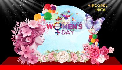 File gốc Market ngày quốc tế phụ nữ 8/3 2025 file corel (in lụa) trang trí tường