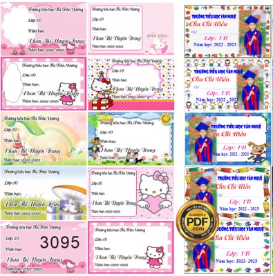 File gốc Market nhãn vở ngộ nghĩnh màu hồng đẹp file Corel (in lụa) trang trí tường