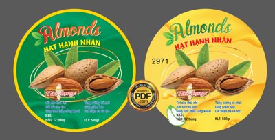 Hình ảnh file gốc Market tem nhãn almonds hạt hạnh nhân file corel (chất lượng cao)