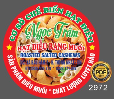 File tranh Market tem nhãn hạt điều rang muối Ngọc Trâm file corel (bản gốc) trang trí văn phòng