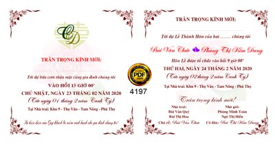 Tải file Market thiệp mời Văn Chức và Kim Dung file corel (PSD) cho in tranh 3D