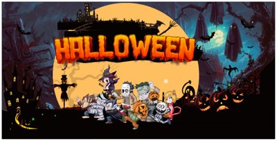 File gốc in ấn Market trang trí Lễ hội Halloween vector file corel #12 độ phân giải cao