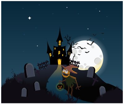 File tranh gốc Market trang trí Lễ hội Halloween vector file corel #27 chủ đề hiện đại