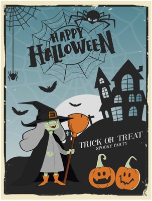File gốc Market trang trí Lễ hội Halloween vector file corel #30 (cho in UV) siêu nét