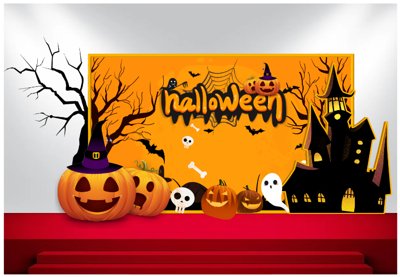 File gốc Market trang trí Lễ hội Halloween vector file corel #4 (in tráng gương) sang trọng