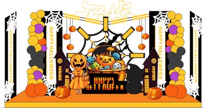 File in trần Market trang trí Lễ hội Halloween vector file corel #41 (bản gốc) phong cảnh