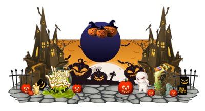 Chi tiết file ảnh Market trang trí Lễ hội Halloween vector file corel #46 sắc nét