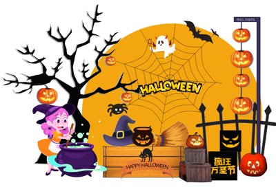 Ảnh gốc file in lụa Market trang trí Lễ hội Halloween vector file corel #57 chi tiết