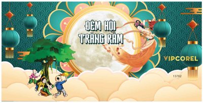 File tranh ảnh gốc Market trang trí Trung Thu 2024 vector file corel dùng cho in khổ lớn