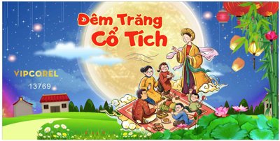 Tải file gốc Market trang trí Trung Thu 2024 vector file corel #8 (để in lụa)