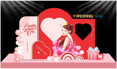 File gốc Market trang trí Women's Day 8.3 #11 file corel (in lụa) tranh thuận buồm