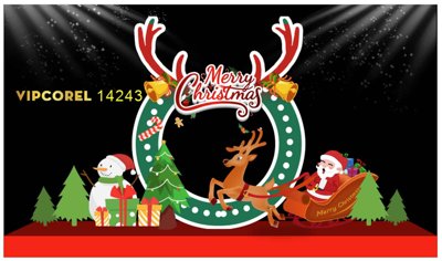 File in trần Market trang trí cổng Giáng Sinh 2025 file corel #4 (bản gốc) mây trời