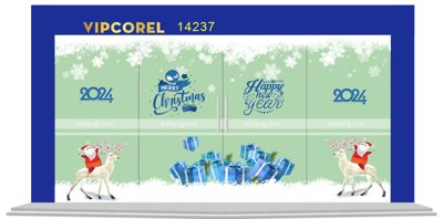 Tải file gốc in lụa Market trang trí cửa kính Giáng Sinh 2025 file corel #2 siêu nét