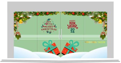 File PSD Market trang trí cửa kính Giáng Sinh 2025 file corel #4 (bản gốc) chất lượng nhất