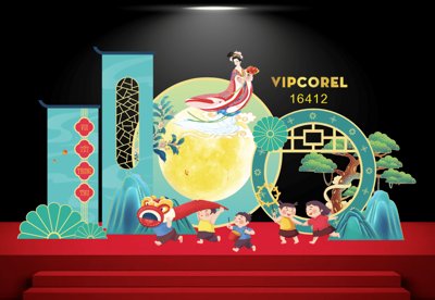 File ảnh Market trang trí vui tết Trung Thu 2025 #19 file corel (gốc) in backdrop sự kiện