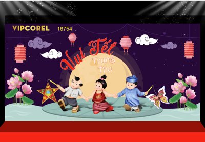 File tranh Market trang trí vui tết Trung Thu 2025 #63 file corel (ảnh gốc) độc quyền