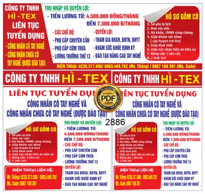 Tải file Market tuyển dụng công ty TNHH Hi Tex file corel (gốc) in ấn chất lượng