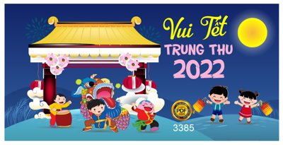 File tranh Market vui tết trung thu 2022 #2 file corel (bản gốc) treo tường
