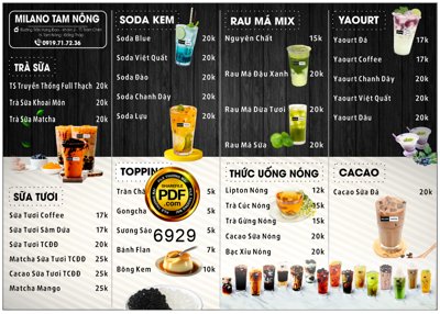 Tải file Menu đồ uống Milano Tam Nông file corel (gốc) chủ đề tâm linh