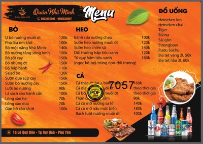 Download file gốc Menu đồ uống quán nhà mình file corel (in mica) trong suốt