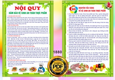 Tải file gốc Nội quy Đảm bảo vệ sinh an toàn thực phẩm file CorelDRAW (in không vỡ ảnh)