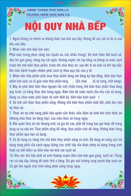 Tải file gốc Nội quy nhà bếp - Mần non Sơn La CDR dùng cho in ấn