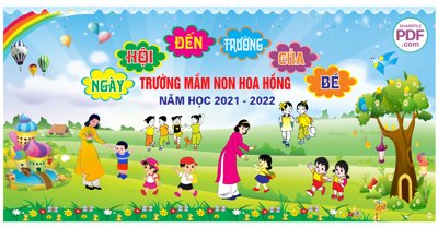 File gốc Ngày hội đến trường của bé - trường mầm non Hoa Hồng file PDF & CDR (in 3D) nghệ thuật