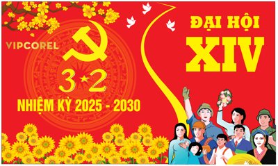 File gốc Pano đại hội Đảng bộ các cấp 2025 #2 (dành cho trang trí nội thất)