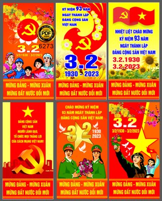 Tải file Pano đứng Mừng Đảng Mừng Xuân 3-2 file corel x7 (gốc) làm file thiết kế