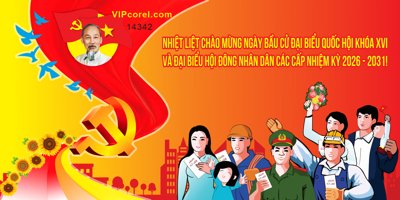 File PSD Pano bầu cử Chào mừng đại hội đảng các cấp #3 (gốc) nhiều lớp (multi-layer)