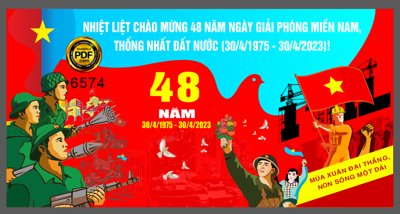 File in ấn Pano chào mừng 48 năm ngày giải phóng Miền Nam #3 (bản gốc) cao cấp