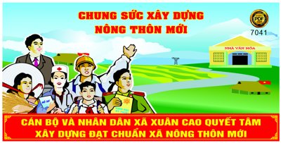 File tranh Pano chung sức xây dựng nông thôn mới (ảnh gốc) in trần 3D