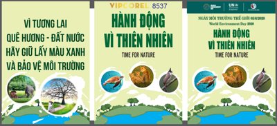 File gốc Pano hành động vì thiên nhiên - bảo vệ môi trường (in mica) cắt laser