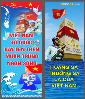 File in trần Pano hoàng sa trường sa là của Việt Nam file corel (bản gốc) bầu trời