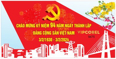 Tải file Pano mừng Đảng Quang Vinh - Mừng Xuân 3/2 #9 (PSD) cho in tranh kính