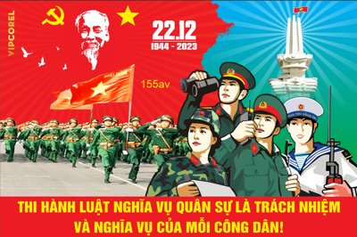 File gốc Pano tuyên truyền luật nghĩa vụ quân sự file corel (cho in 3D) độc đáo