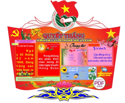 File gốc Pano viết báo chào mừng đại hội các cấp - Quyết thắng file PDF & CDR (in lụa) họa tiết 3D