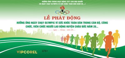 Download file gốc Phông Lễ phát động hưởng ứng ngày chạy Olympic (in lụa) tranh 3D