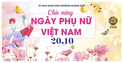 Tải file gốc in lụa Phông chúc mừng ngày phụ nữ 20/10 Hoàng Quế siêu nét