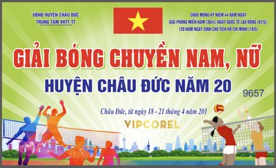 File ảnh Phông nền giải bóng chuyền nam, nữ 2024 vector (gốc) in backdrop sự kiện