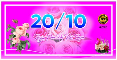File gốc Phông nền hoa hồng chúc mừng ngày 20/10 file corel (in ấn) không giới hạn