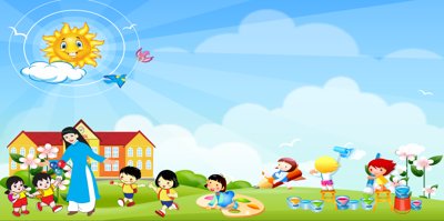 File tranh gốc Phông nền trường mầm non 2025 file corel chủ đề hiện đại