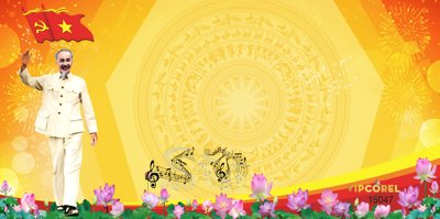 File ảnh Phông nền vàng hội nghị trống đồng chân hoa sen file vector (gốc) in standee