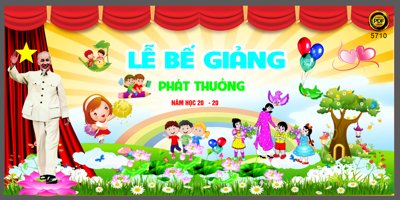 File tranh Phông sân khấu Lễ bế giảng và phát thưởng #2 file corel (gốc) chủ đề động vật