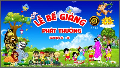 Tải file Phông sân khấu Lễ bế giảng và phát thưởng #6 file corel (gốc) in tranh tráng gương