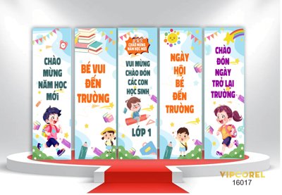 Tải file Phướn chào mừng năm học mới - bé vui đến trường (gốc) để in ấn ngay