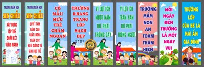 Tải file gốc Phướn dọc - pano đứng- Standee trường mầm non file Corel (bản PSD) gốc