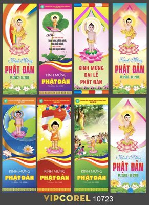 Download file Phướn kính mừng đại lễ phật đản 2024 vector (chuẩn in) chất lượng cao